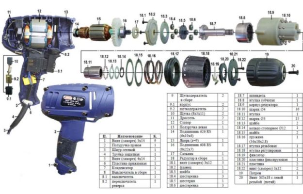 Схема бесщеточного шуруповерта